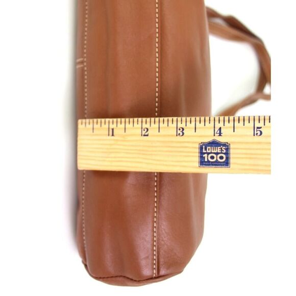 Tignanello BROWN GENUINE LEATHER MEDIUM TOP HANDLE SHOULDER BAG HANDBAG PURSE - Picture 11 of 14